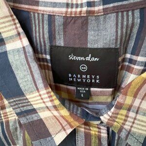 Plaid Shirt Steven Allen for Barney's New York Size Large